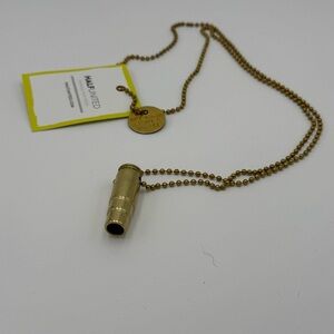 Half United Gold / Brass Bullet Necklace - 29” Chain